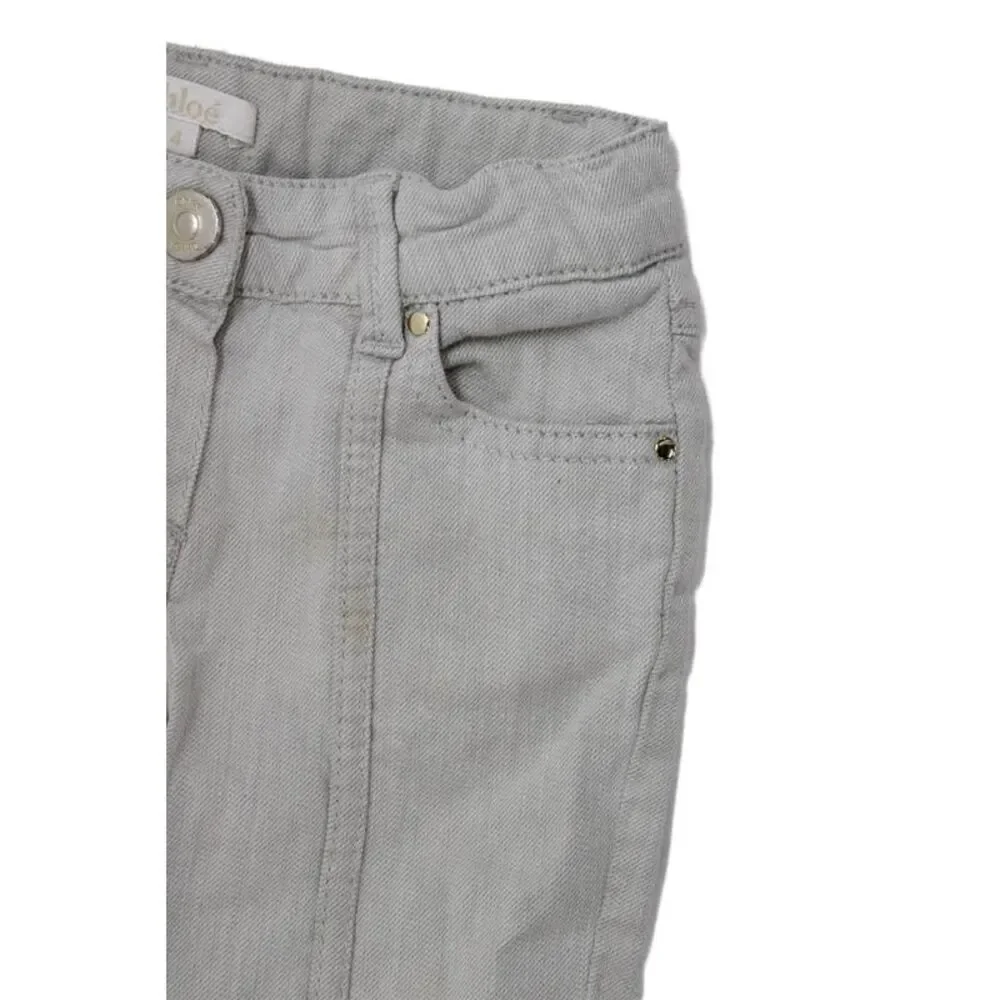 Chloe Girls Zipper Fly Straight Leg Jeans Gray Denim Size 4